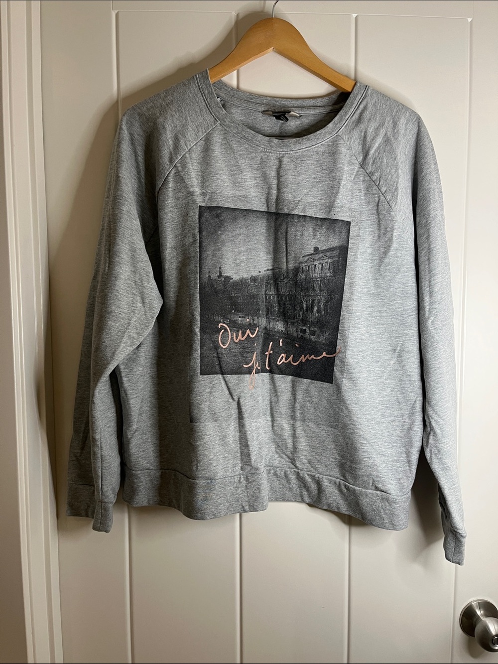 Banana Republic Light Gray Crewneck Sweatshirt with Graphic
